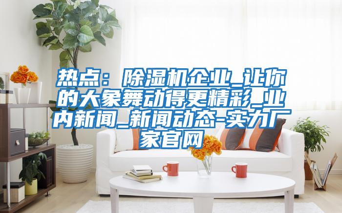 熱點：除濕機企業_讓你的大象舞動得更精彩_業內新聞_新聞動態-實力廠家官網