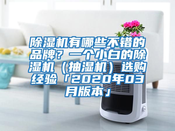 除濕機有哪些不錯的品牌？一個小白的除濕機（抽濕機）選購經驗「2020年03月版本」